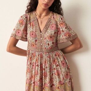 NWT Ba&sh Boho Valia Dress, Size 1/Small, Color Ocre